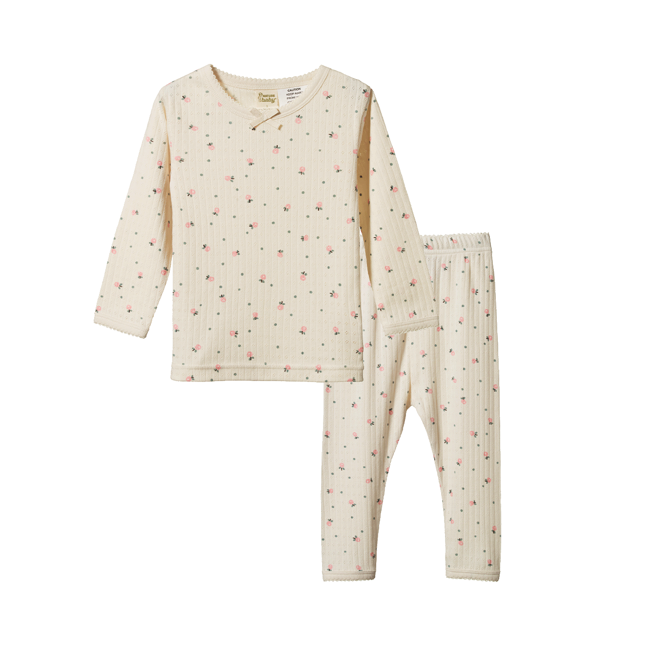 2PC LONG SLEEVE PYJAMA SET POINTELLE | Posey Blossom Print-Web-front