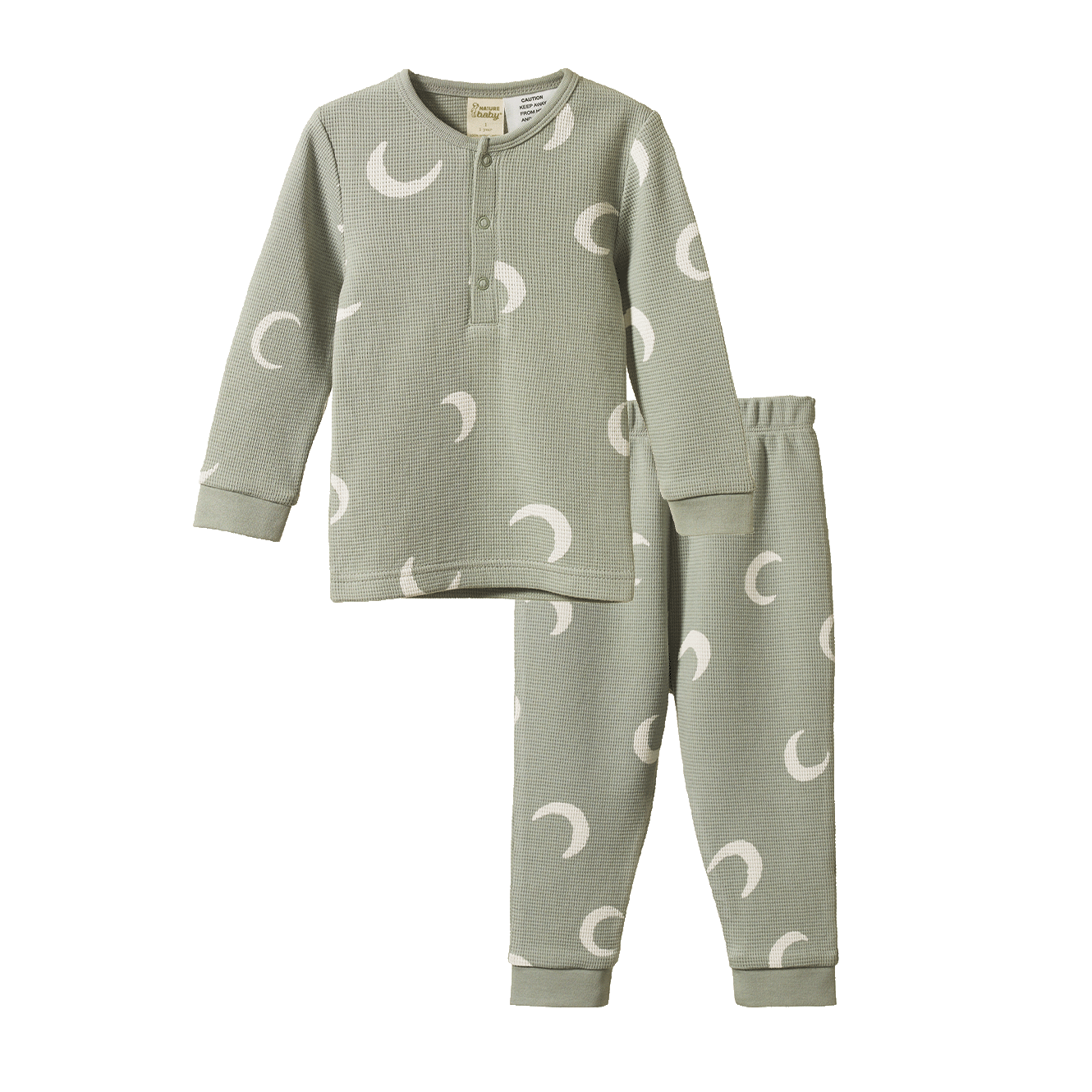 2Pc Long Sleeve Waffle Pyjamas - pj sets - Nature Baby