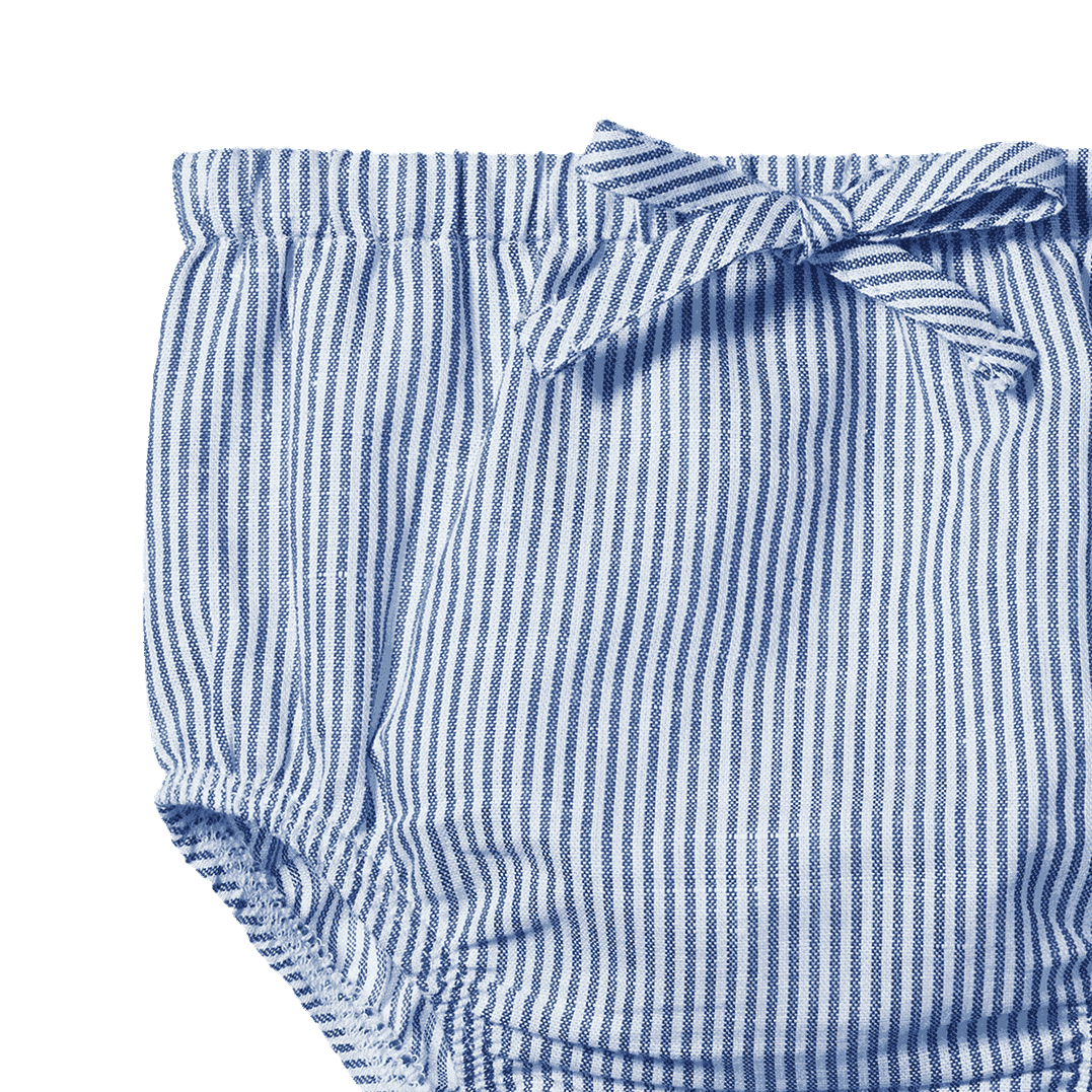 ARIE SHORTS LINEN | Blue Stripe-Extra Img - 3
