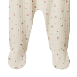 FOOTED ROMPERS POINTELLE | Posey Blossom Print-Extra Img - 1