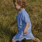 JAMES SHORTS LINEN | Blue Stripe-Extra Img - 2