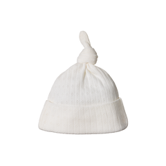 KNOTTED BEANIE POINTELLE | Natural-Web-front
