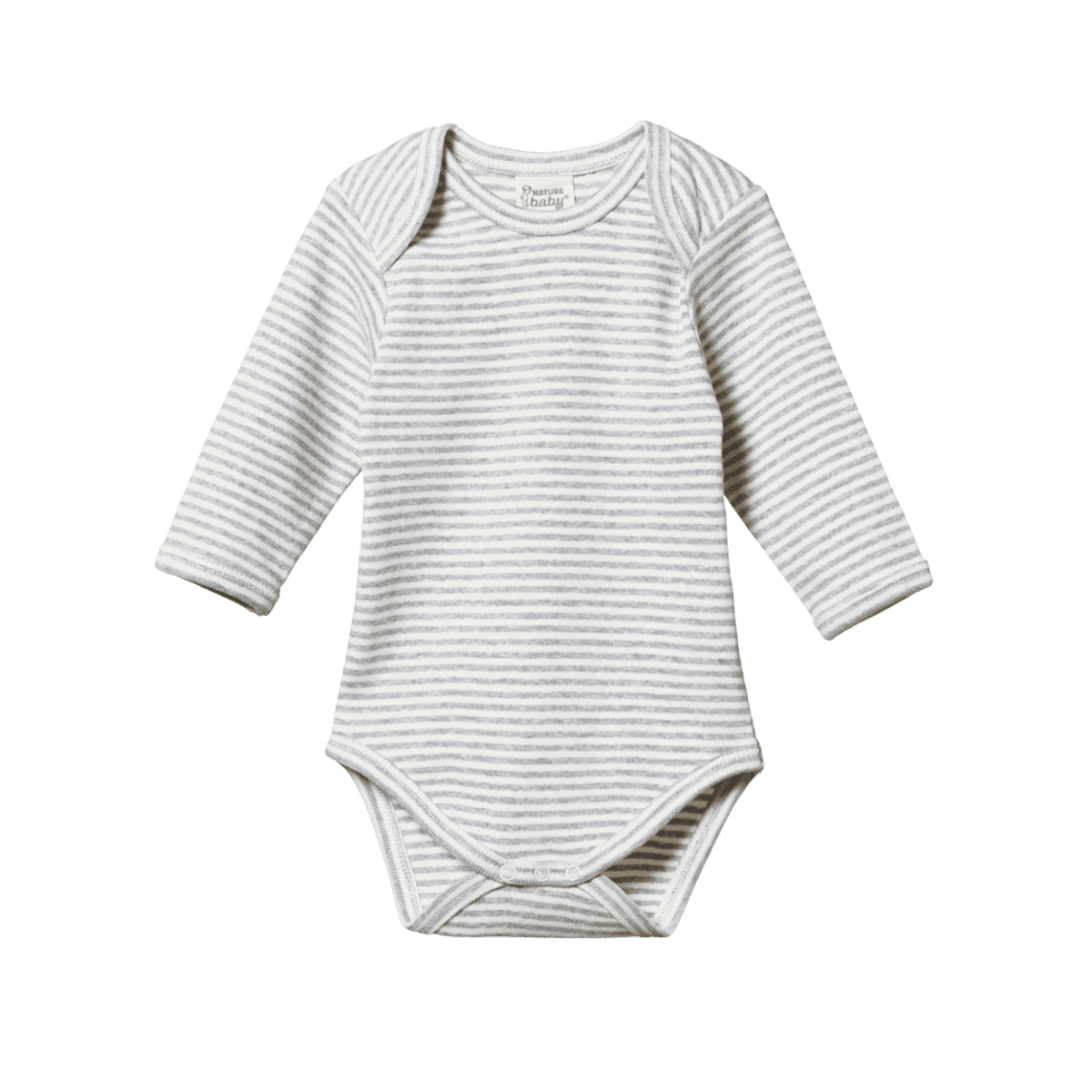 LONG SLEEVE BODYSUIT | Grey Marl Stripe-Web-front