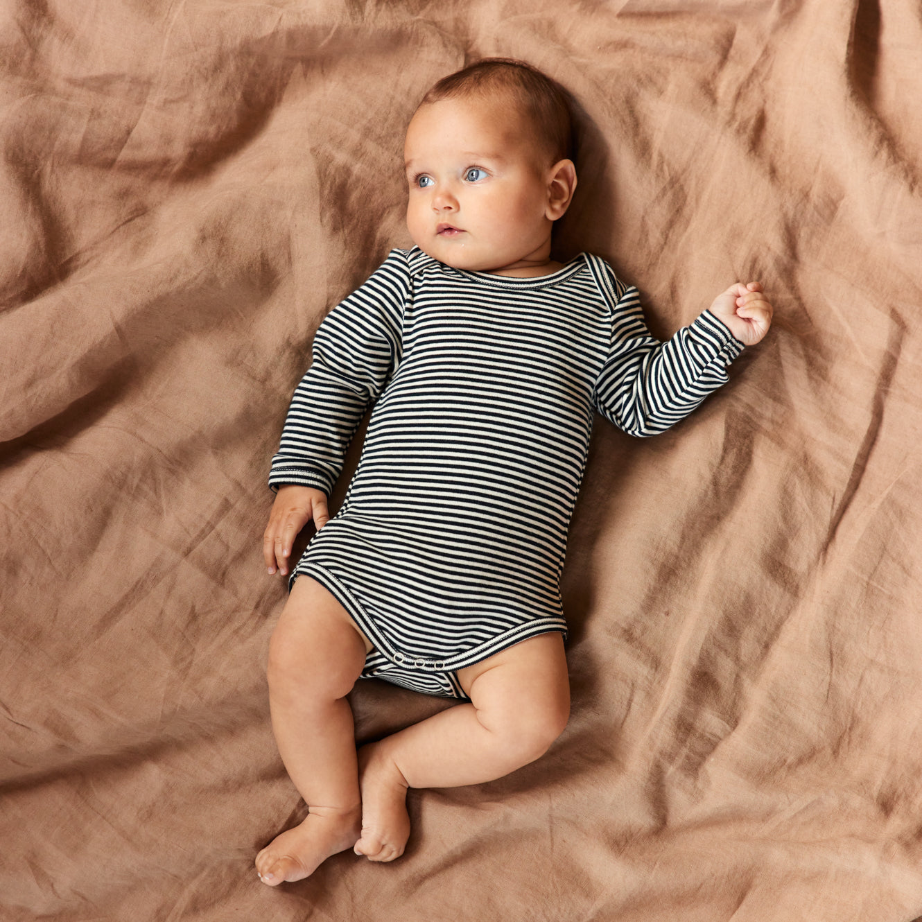 LONG SLEEVE BODYSUIT | Navy Stripe-Extra Img - 2