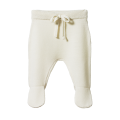 MERINO KNIT FOOTED ROMPERS | Natural-Web-front