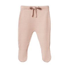 MERINO KNIT FOOTED ROMPERS | Rose Dust-Web-front