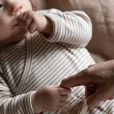 L/S KIMONO BODYSUIT | Mushroom Pinstripe-Extra Img - 1