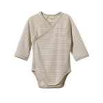 L/S KIMONO BODYSUIT | Mushroom Pinstripe-Extra Img - 2