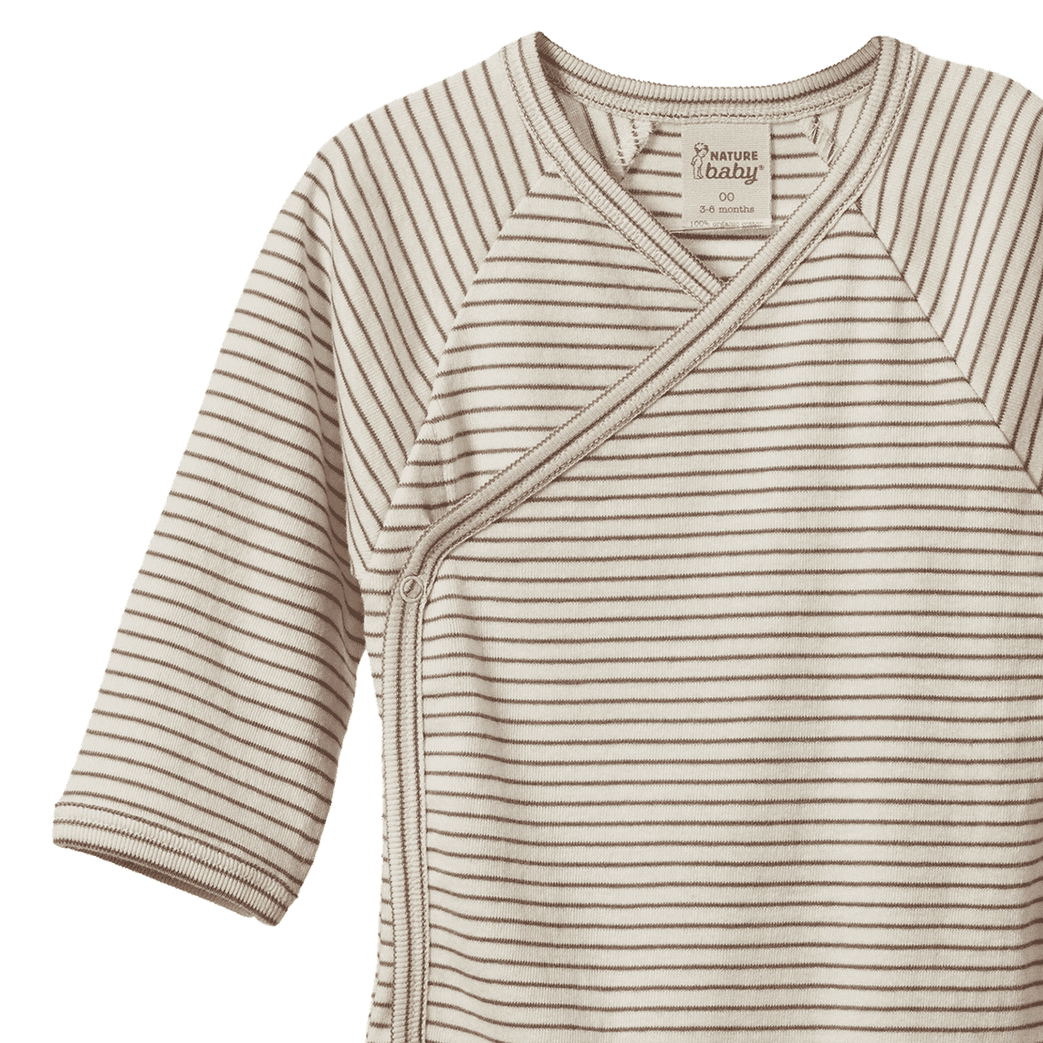 L/S KIMONO BODYSUIT | Mushroom Pinstripe-Extra Img - 3