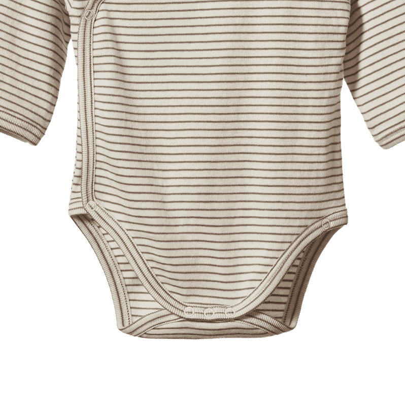 L/S KIMONO BODYSUIT | Mushroom Pinstripe-Extra Img - 4
