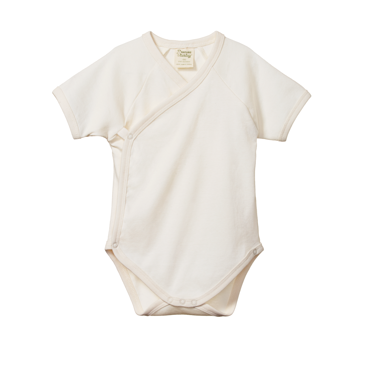 Nature Baby Short Sleeve Kimono Bodysuit in Natural