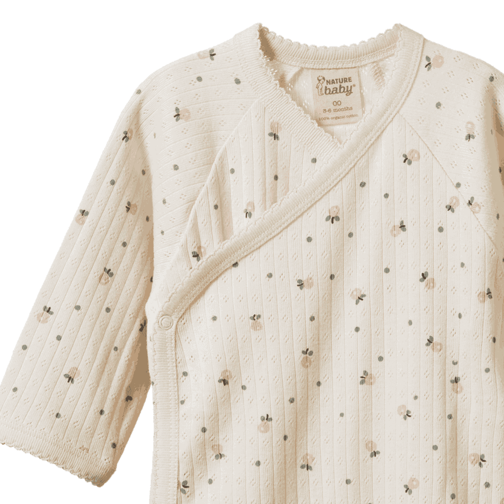 L/S KIMONO BODYSUIT POINTELLE | Posey Blossom Print-Extra Img - 2